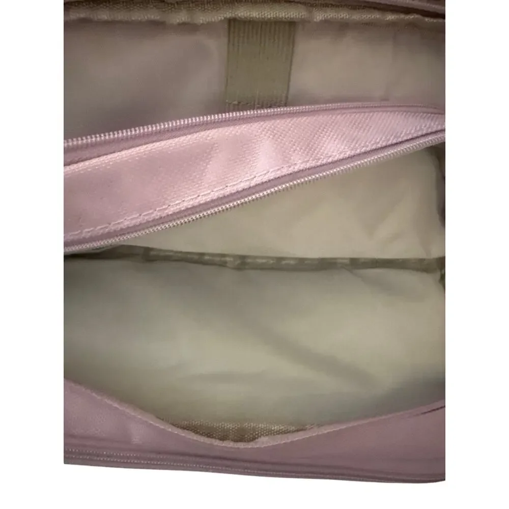 Angoo Purple Cloth Pencil Case With Three Zippered Compartments